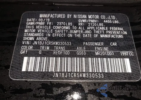 2019 Nissan Rogue Sport S from USA, damaged, VIN JN1BJ1CR5KW330533